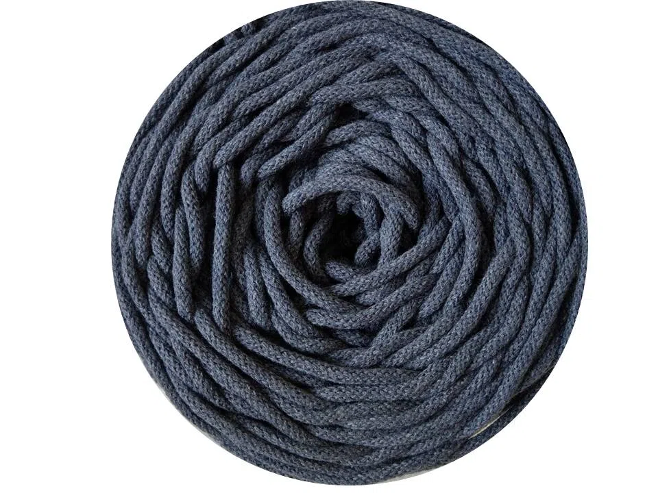 Sznurek bawełniany pleciony 3mm, 200m - jeansowy (117)