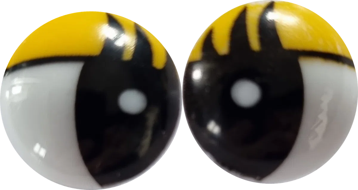 Oczy 18mm malowane żółte