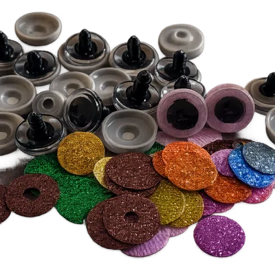 Oczy 12 mm brokat brązowy B N