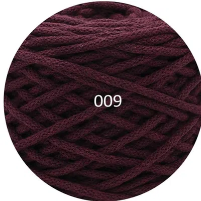 Sznurek bawełniany pleciony 5mm, 100m - bordowy (24a)