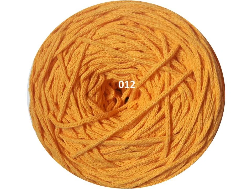 Sznurek bawełniany pleciony 3mm, 100m - żółty (127)