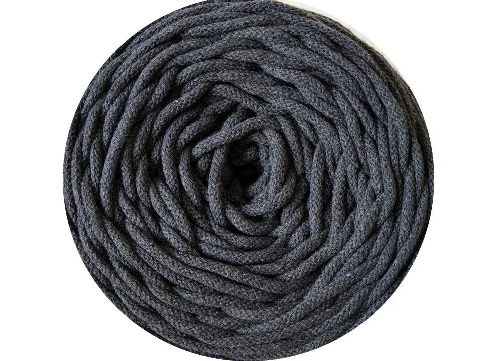 Sznurek bawełniany pleciony 3mm, 100m - antracyt (108)