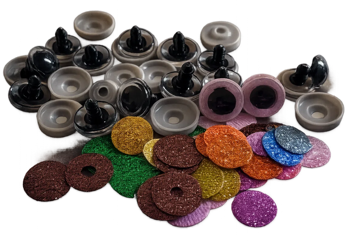 Oczy 20 mm brokat brązowe  CN