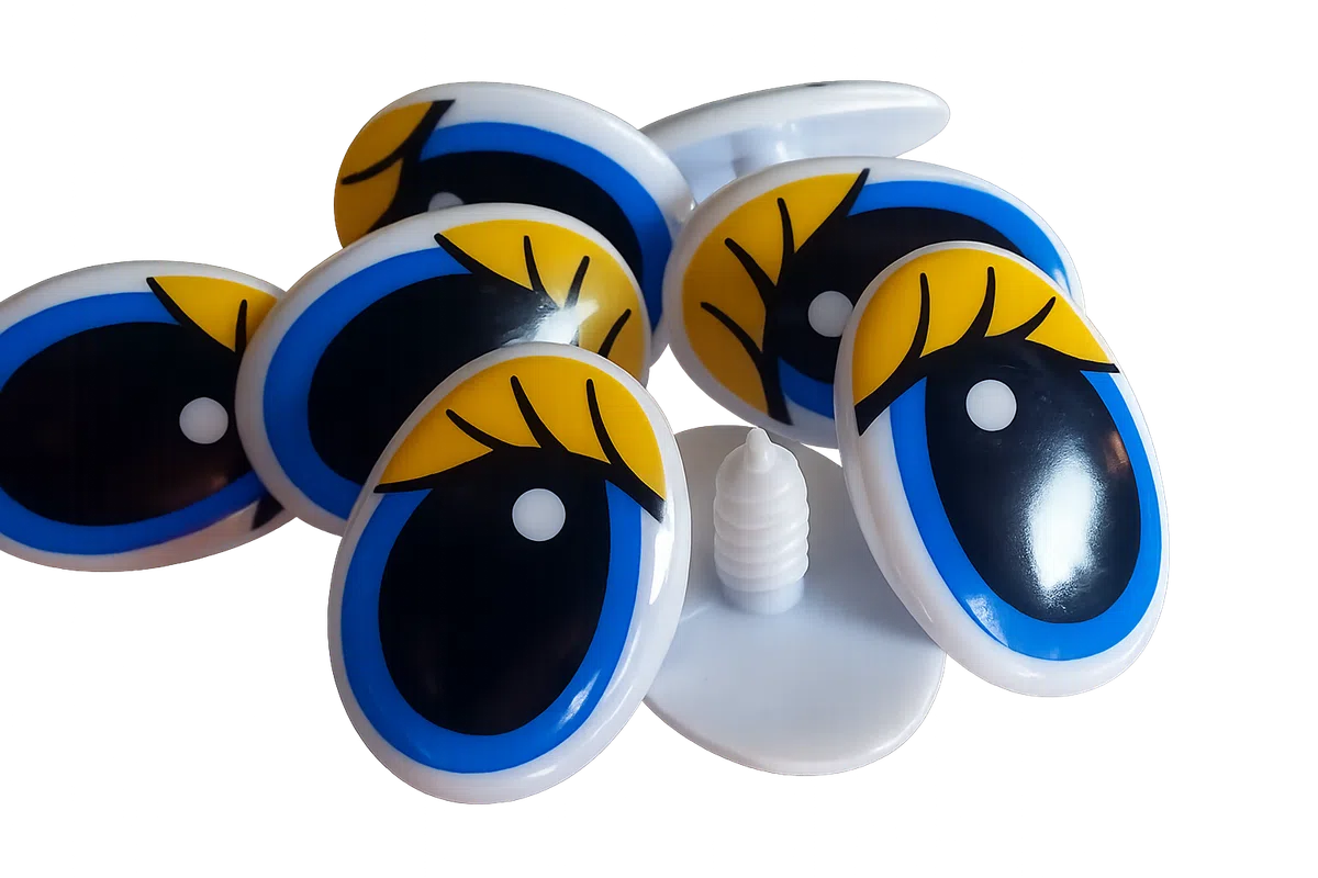 Oczy 20 x 30 mm niebieskie z kropką