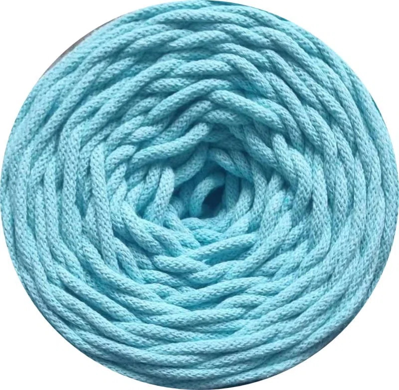Sznurek bawełniany pleciony 4mm, 100m - aqua (329a)