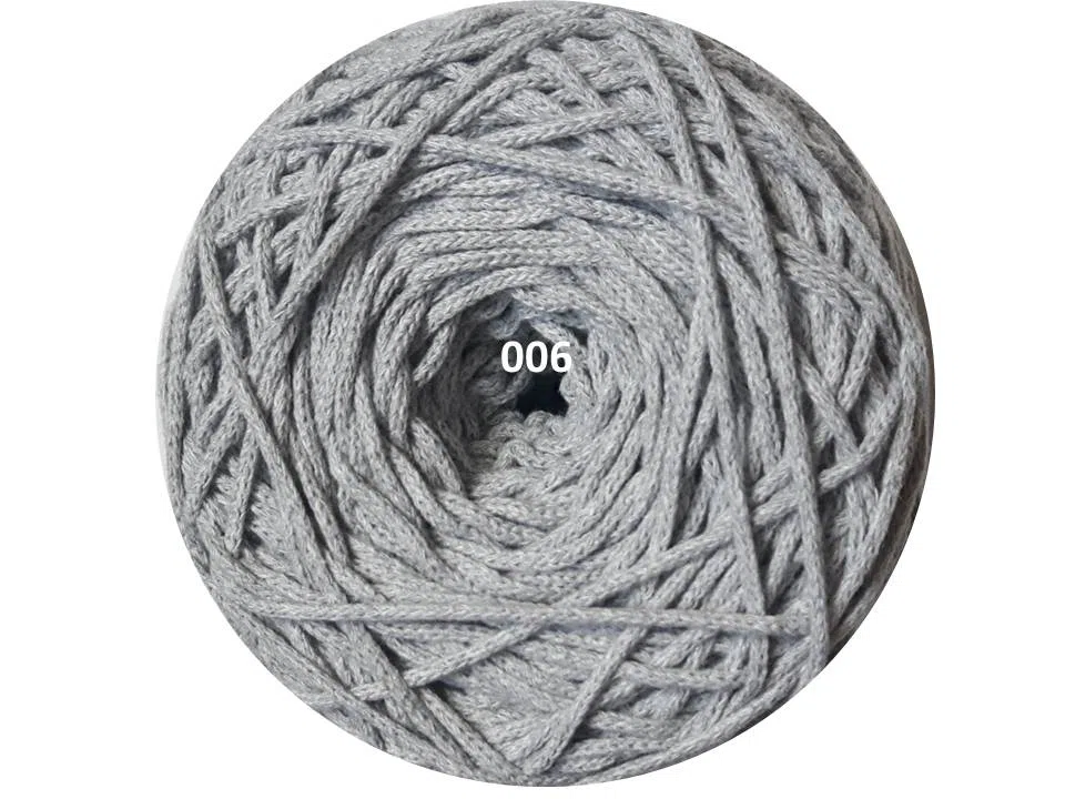 Sznurek bawełniany pleciony 3mm, 100m - szary (110)