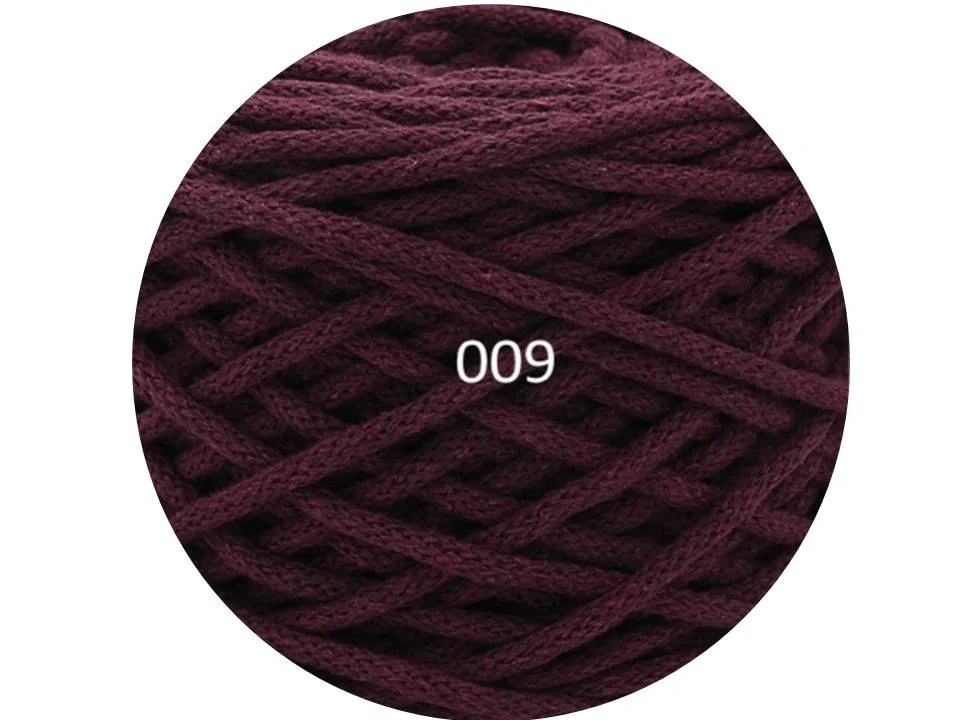 Sznurek bawełniany pleciony 4mm, 100m - bordowy (324a)