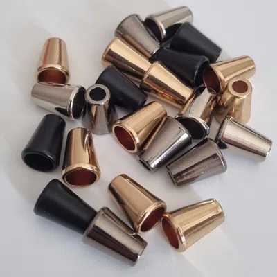 Końcówka metalowa 15 mm czarne srebro 2szt