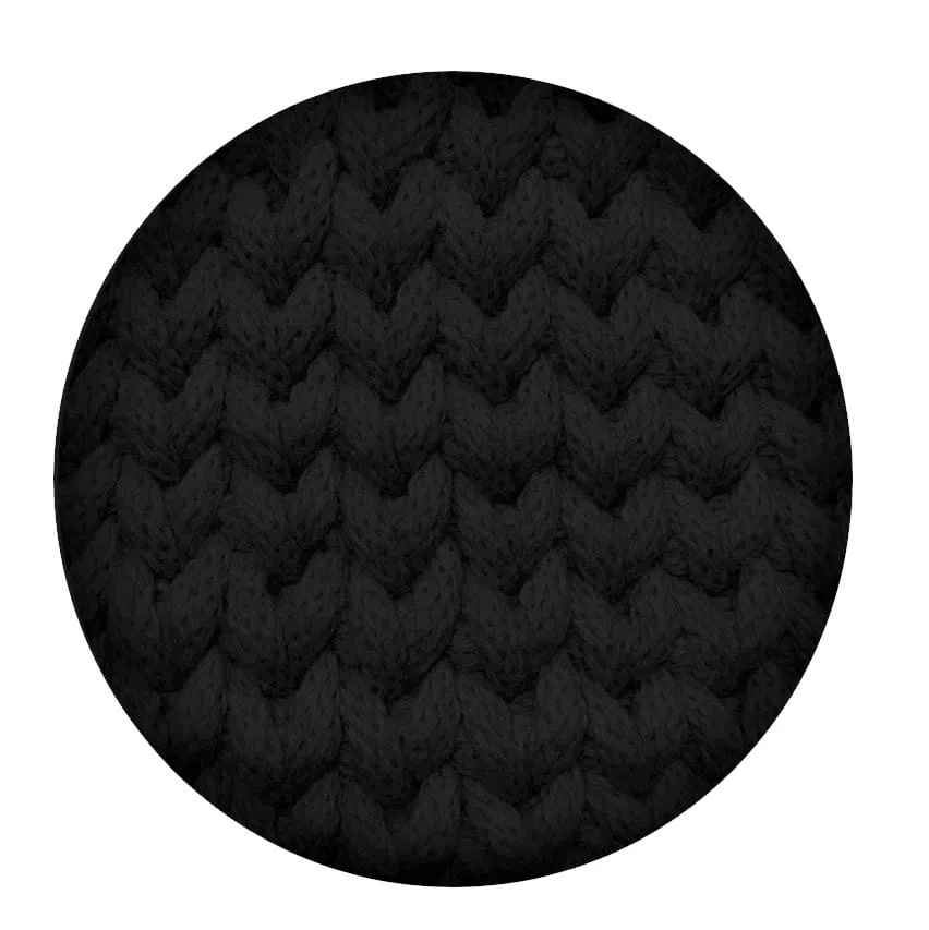 Sznurek bawełniany pleciony 5mm, 100m - czarny (07)