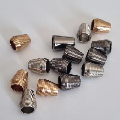 Końcówka metalowa 15 mm czarne srebro 2szt