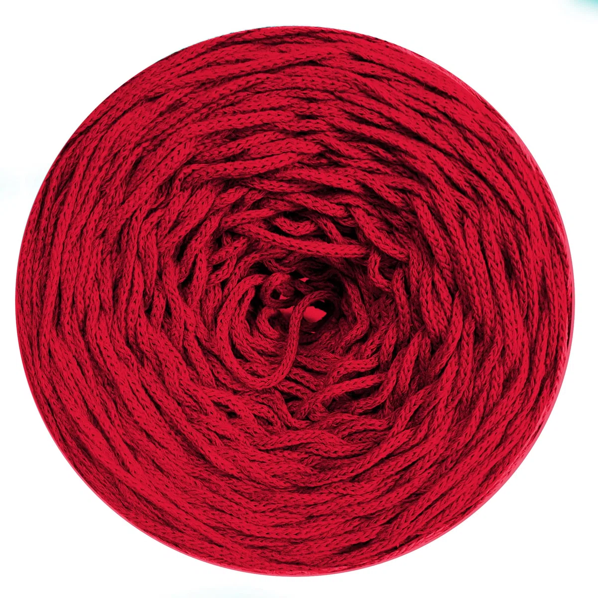 Sznurek bawełniany pleciony 3mm, 200m - czerwony (124)