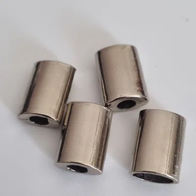 Końcówka metalowa 14 mm srebrny 2 szt
